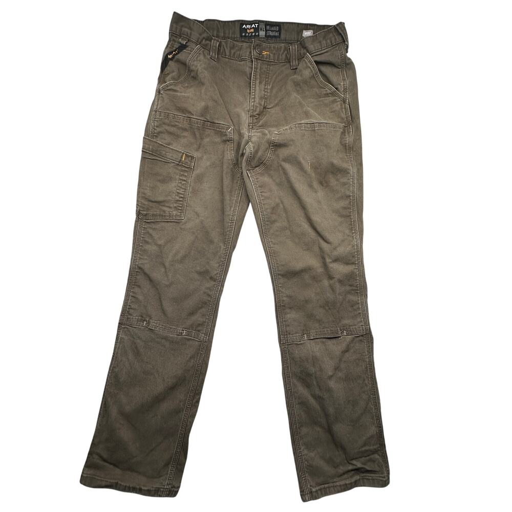 Ariat Rebar M4 DuraStretch Basic Boot Cut Jean Pants Mens 32x32 Fits 34x31 Brown